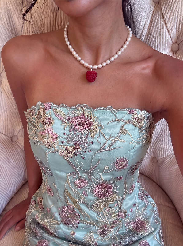 Freshwater Pearl Choker with Raspberry