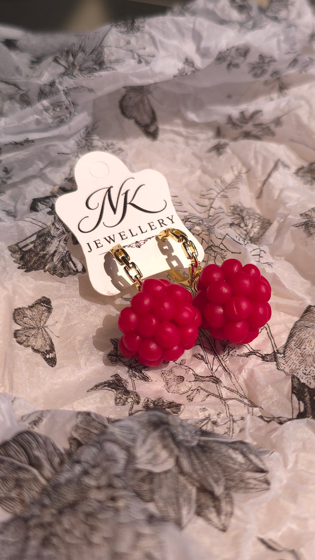 Double Raspberry Earrings