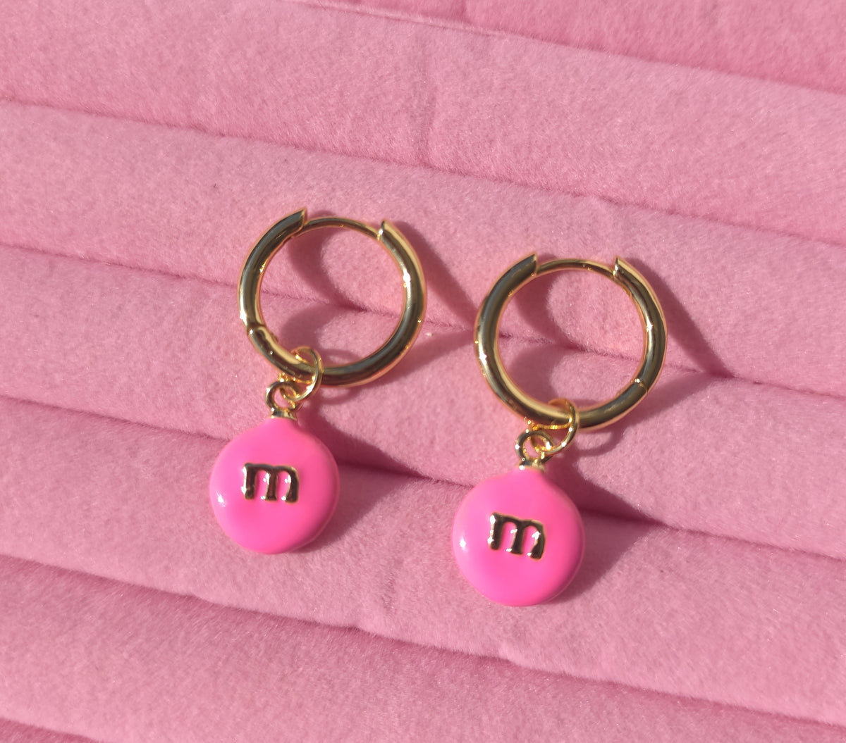 m&m's hoop earrings