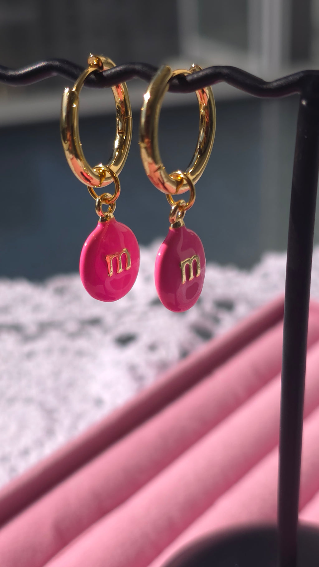 m&m's hoop earrings