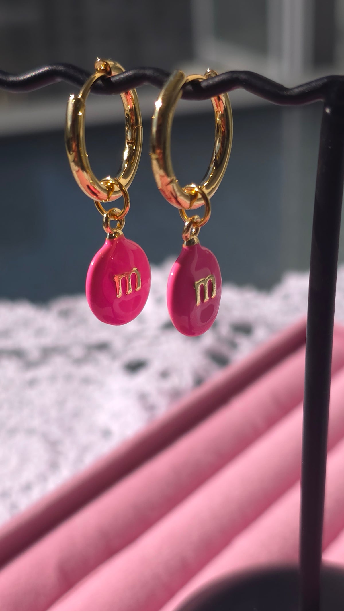m&m's hoop earrings