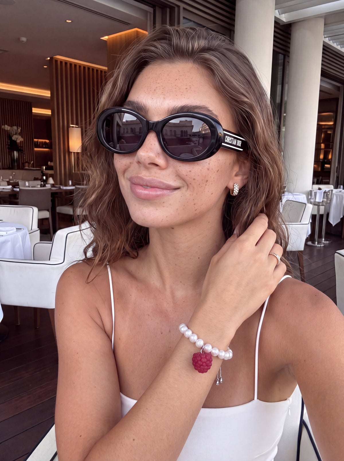 Freshwater Pearl Bracelet with Raspberry